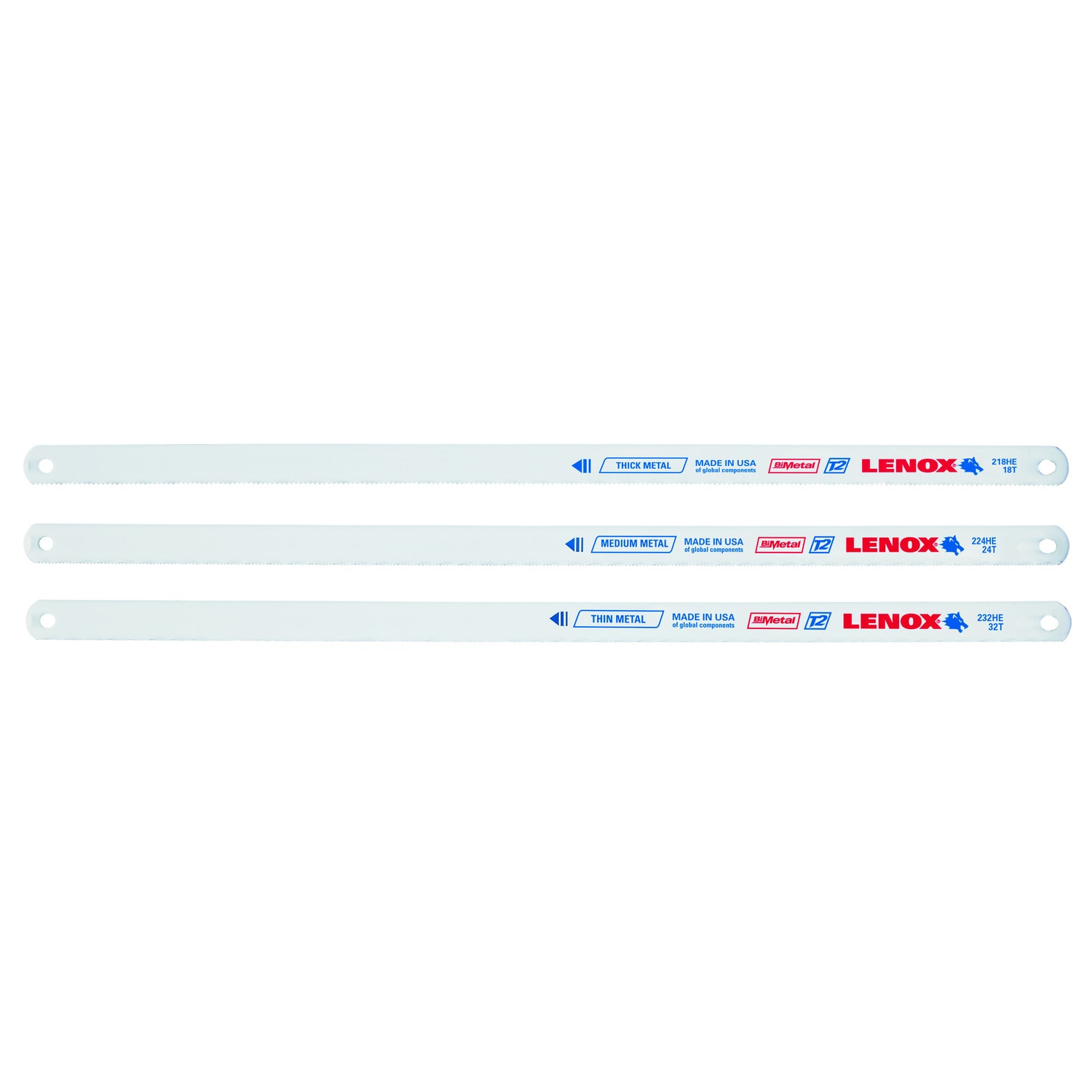 Juego de hojas de sierra de arco LENOX 12 pulgadas Bi-metal Fine finish cut, modelo 20712A12HE