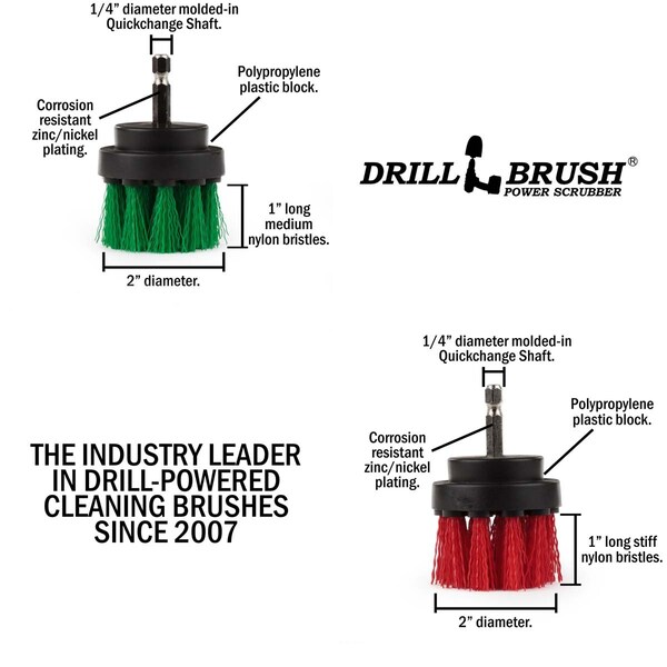 Accesorios de cocina Drillbrush - Limpiador de ollas - Arrocera - Estropajo - 2IN-S-GR-QC-DB
