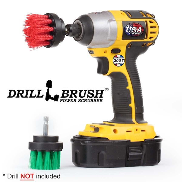 Accesorios de cocina Drillbrush - Limpiador de ollas - Arrocera - Estropajo - 2IN-S-GR-QC-DB