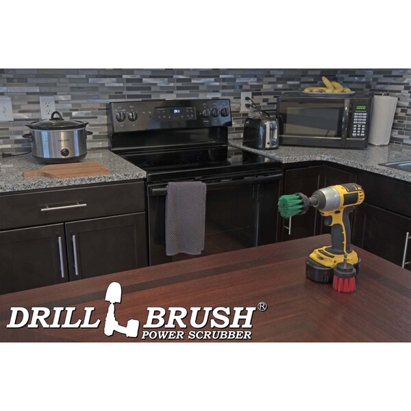 Accesorios de cocina Drillbrush - Limpiador de ollas - Arrocera - Estropajo - 2IN-S-GR-QC-DB