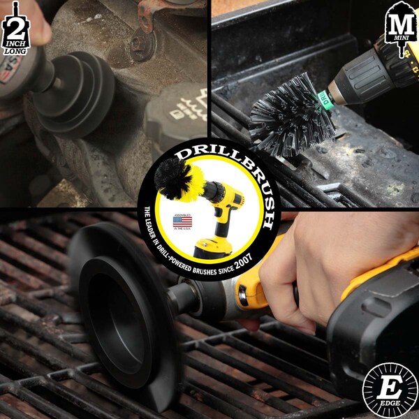 Cepillo Taladro Power Scrubber de Useful Products 5 in W 5 in L, Negro - K-EMS-2L-QC-DB