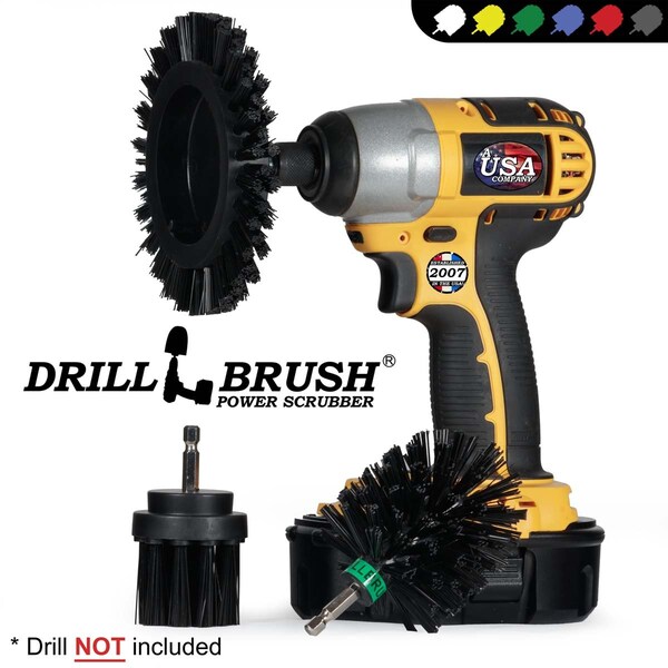 Cepillo Taladro Power Scrubber de Useful Products 5 in W 5 in L, Negro - K-EMS-2L-QC-DB