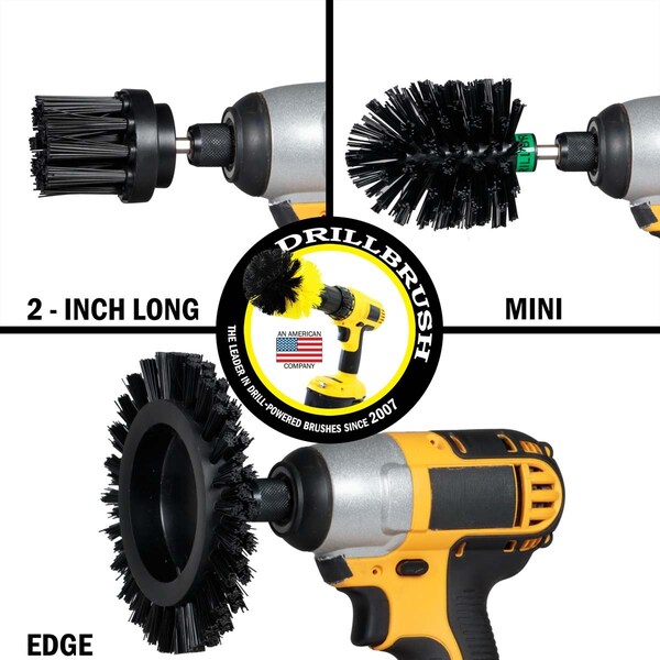 Cepillo Taladro Power Scrubber de Useful Products 5 in W 5 in L, Negro - K-EMS-2L-QC-DB
