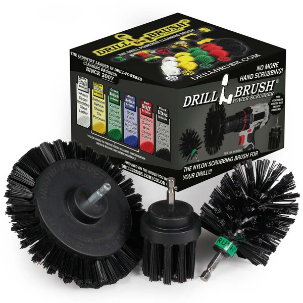 Cepillo Taladro Power Scrubber de Useful Products 5 in W 5 in L, Negro - K-EMS-2L-QC-DB