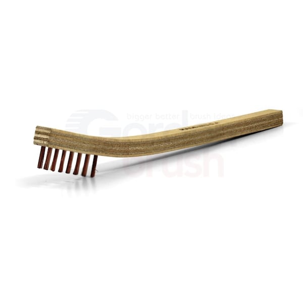 Cepillo para rascar con mango de madera contrachapada y cerdas de bronce de fósforo de 0.006", 3x7 filas, modelo 30PBG-12 de Gordon Brush