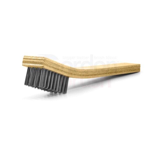 Cepillo para Rayones Grande Gordon Brush 4 x 9 Filas de Acero Inoxidable de 0.008" con Mango de Contrachapado - 36SSG