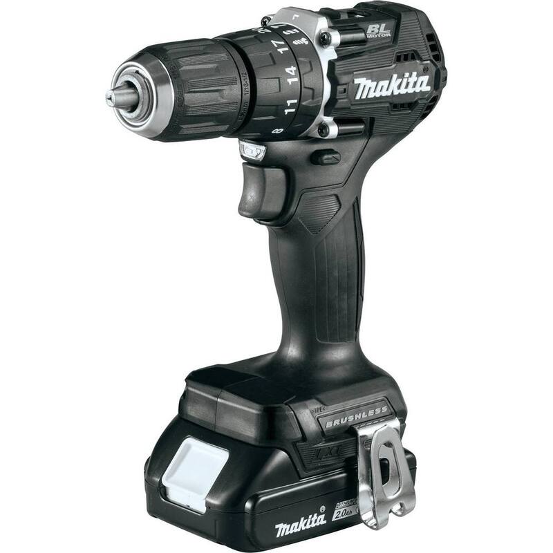 Kit de taladro percutor inalámbrico sin escobillas compacto de 18V LXT de ion de litio de 1/2 pulg. Makita, 2.0Ah - XPH15RB