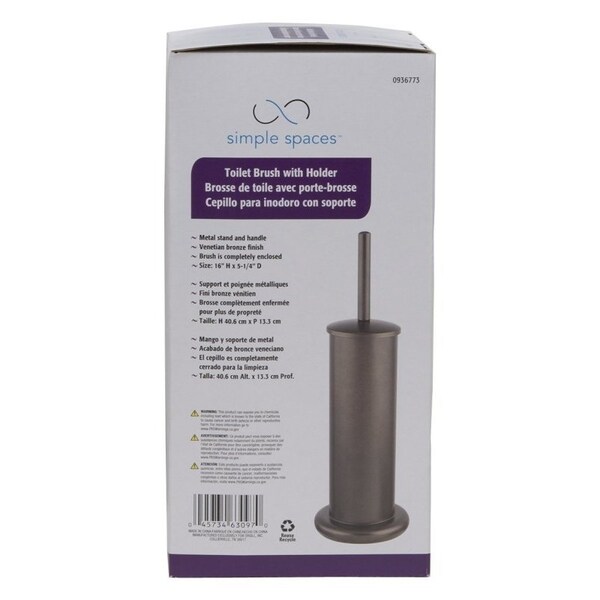 Cepillo para taza Simple Spaces MYY004 con soporte de acero, redondo