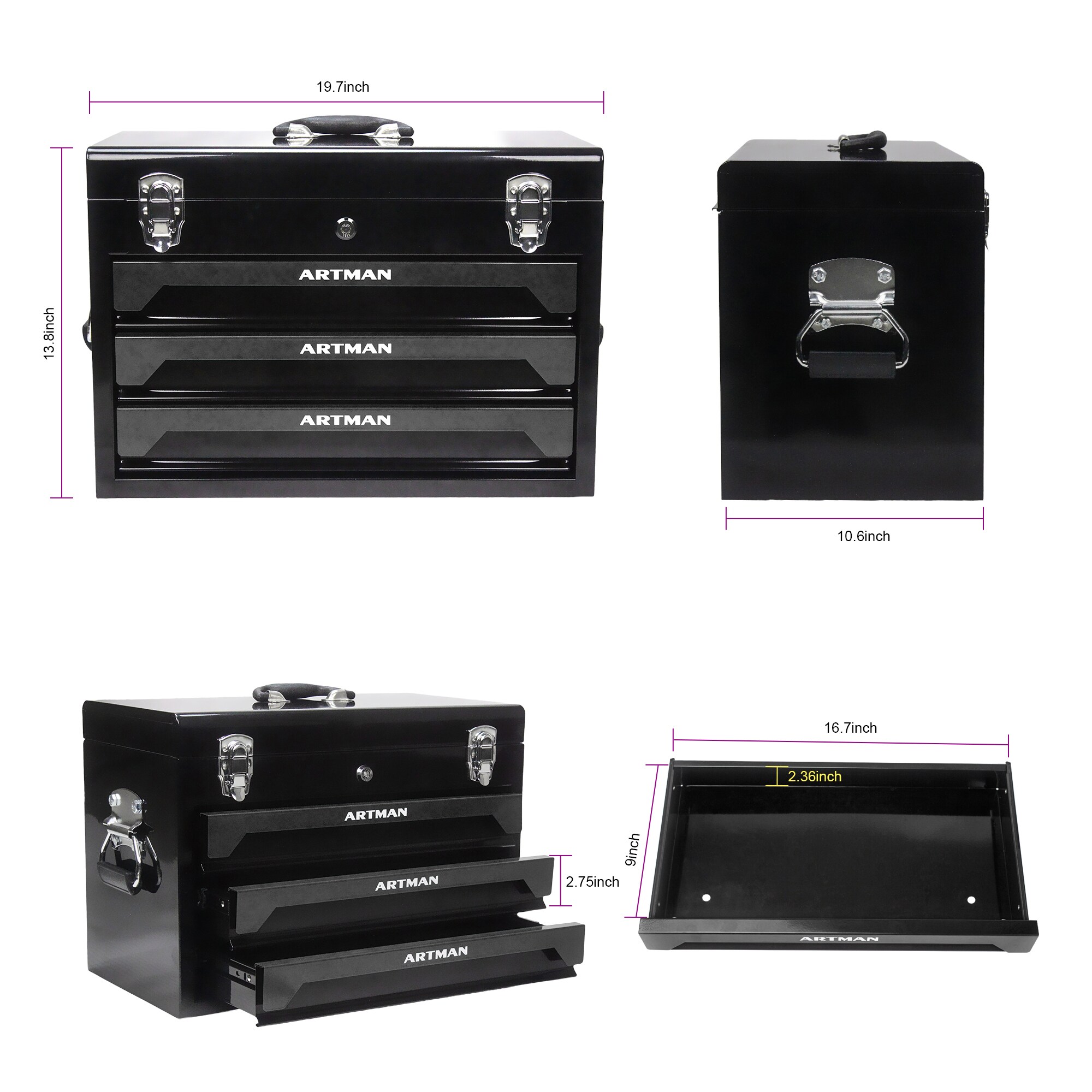 Set de herramientas domésticas de 339 piezas Gaierptone con estuche resistente CRXMU50NLBZ
