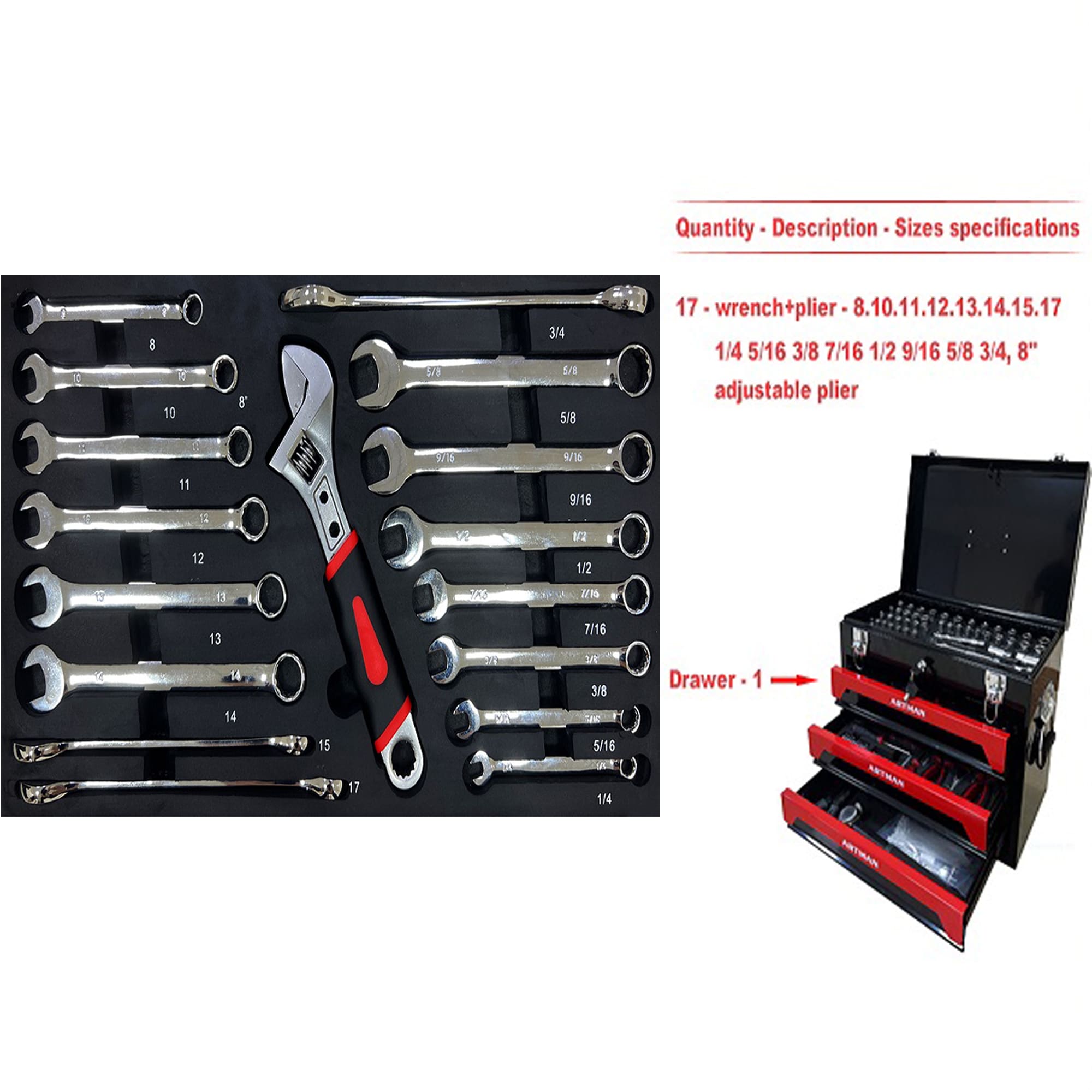 Set de herramientas domésticas de 339 piezas Gaierptone con estuche resistente CRXMU50NLBZ