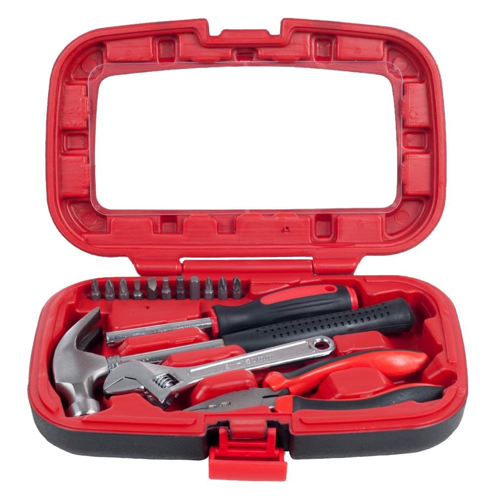 Juego de herramientas domésticas de 15 piezas Fleming Supply con estuche resistente 685322KJK