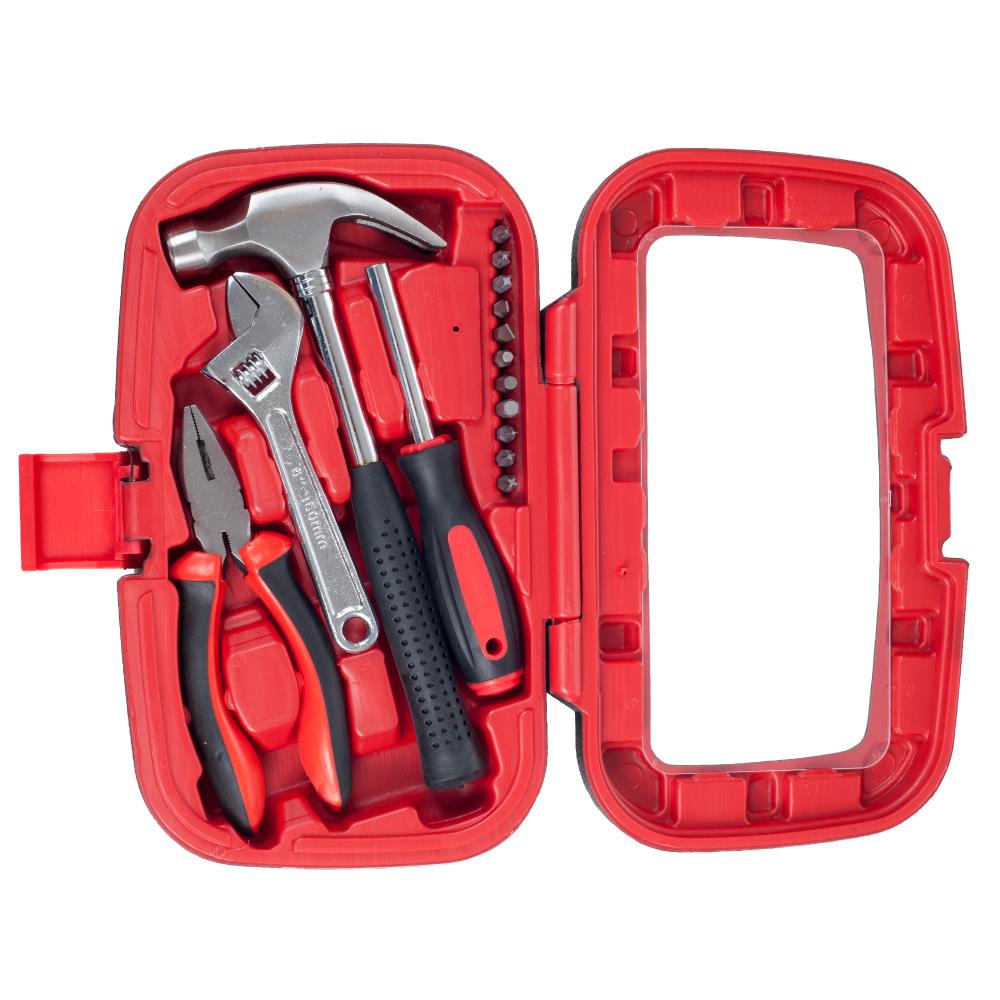 Juego de herramientas domésticas de 15 piezas Fleming Supply con estuche resistente 685322KJK