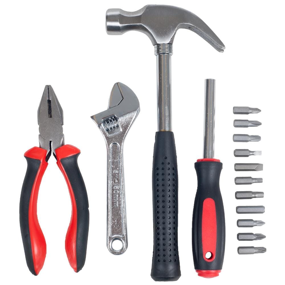 Juego de herramientas domésticas de 15 piezas Fleming Supply con estuche resistente 685322KJK