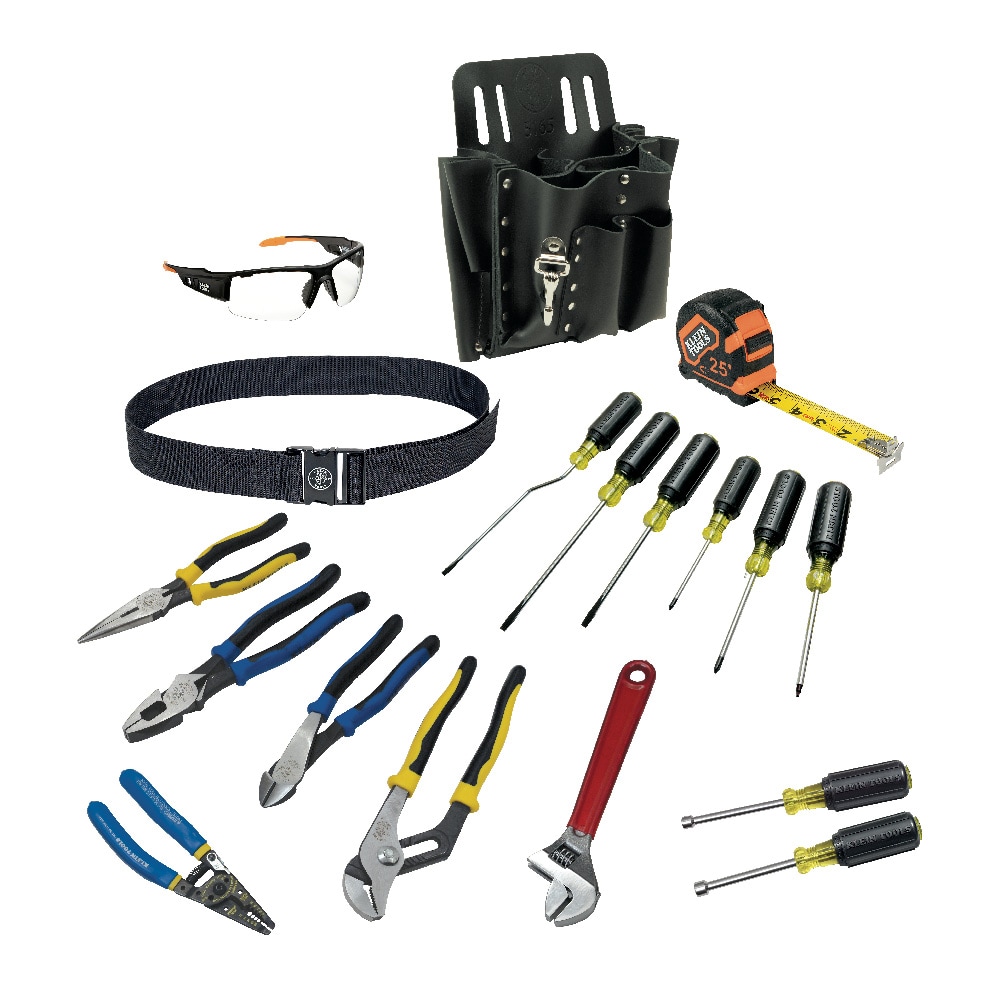 Set de herramientas Journeyman de Klein Tools con cinturón de herramientas y bolsa de cuero, 18 piezas 80118