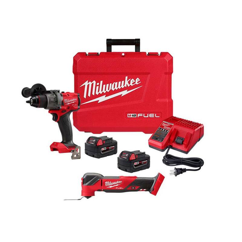 Milwaukee M18 Fuel 18-V Taladro de martillo inalámbrico sin escobillas de iones de litio de 1/2 pulg. con kit de controlador y Multi-Tool M18 FUEL - 2904-22-2836-20