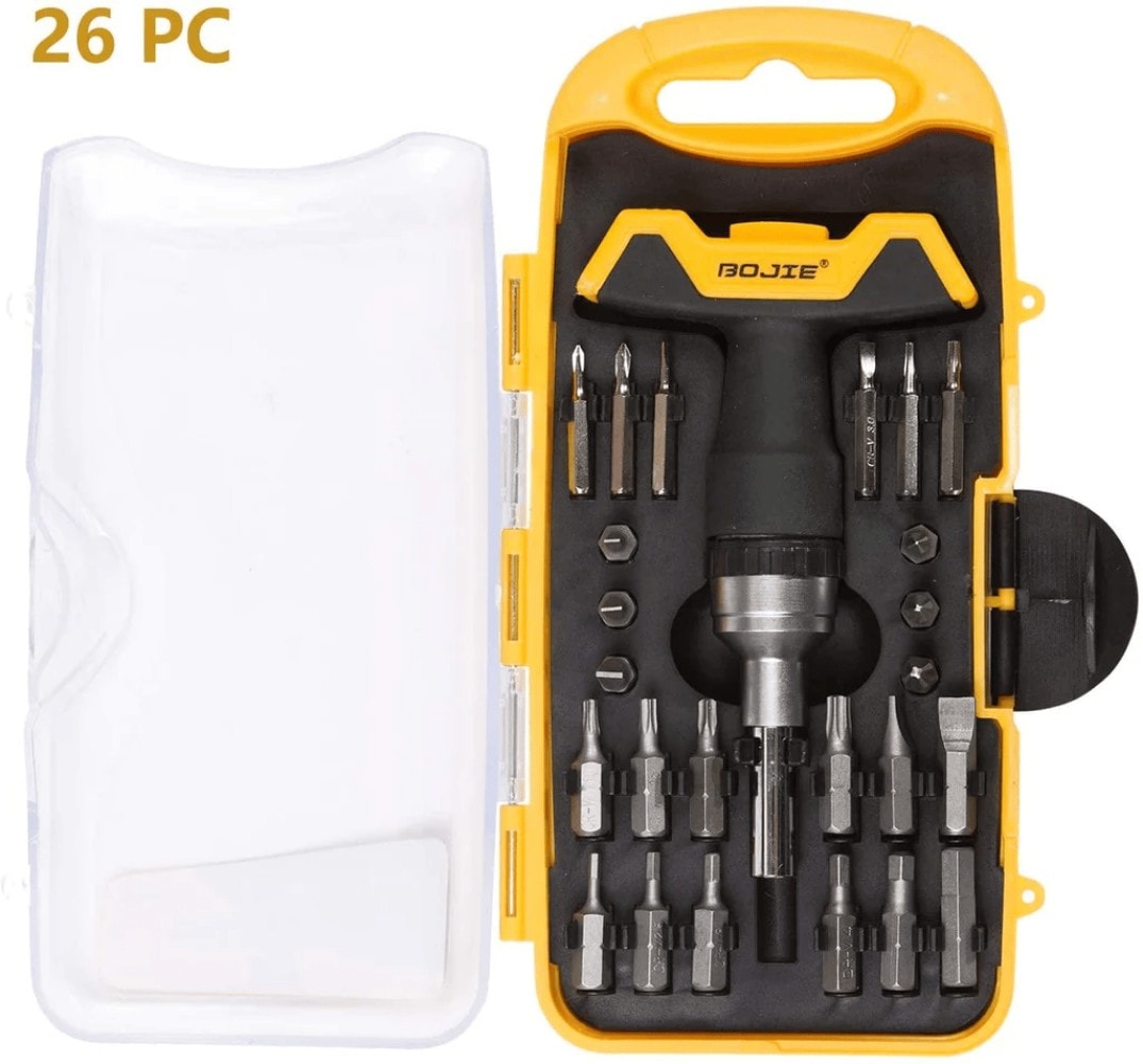 Juego de herramientas domésticas Siavonce de 26 piezas con estuche resistente XH5S7X6