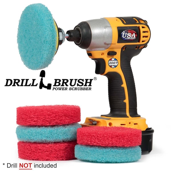 Cepillo para taladro Drillbrush - Almohadillas de fregar - Accesorios para baño - Artículos de limpieza - P4-3RU-3V-QC-DB
