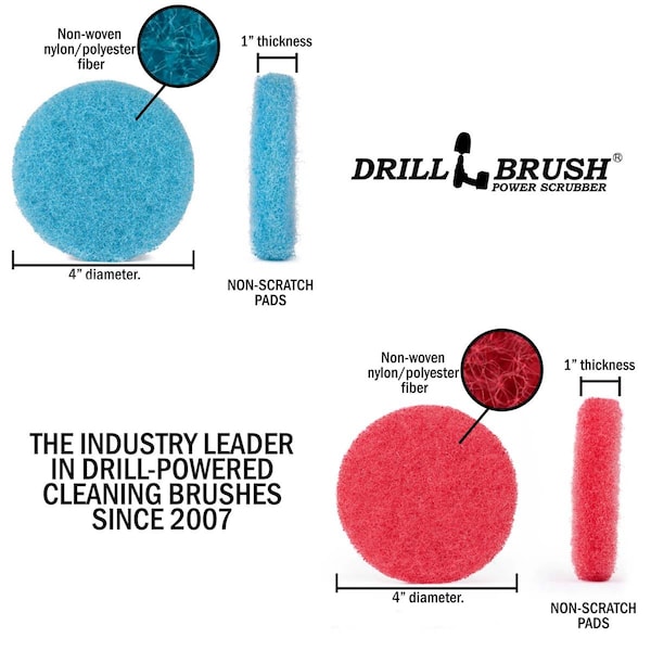 Cepillo para taladro Drillbrush - Almohadillas de fregar - Accesorios para baño - Artículos de limpieza - P4-3RU-3V-QC-DB