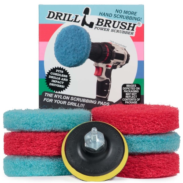 Cepillo para taladro Drillbrush - Almohadillas de fregar - Accesorios para baño - Artículos de limpieza - P4-3RU-3V-QC-DB