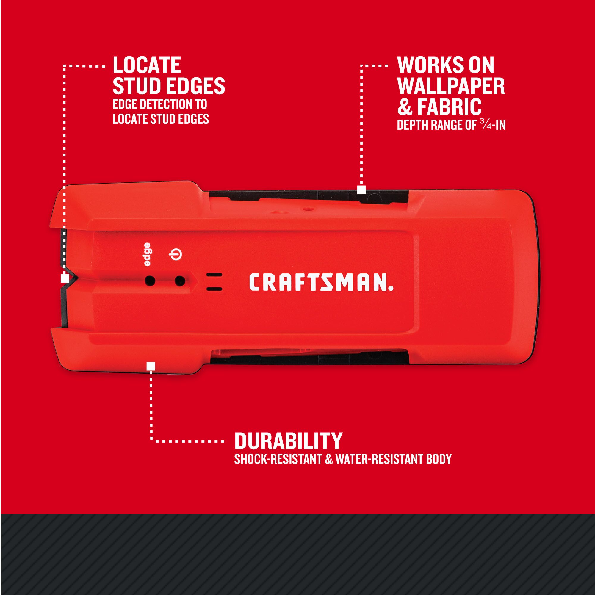 Buscador de montantes de metal y madera CRAFTSMAN 0.75 pulgadas de profundidad de escaneo CMHT77633