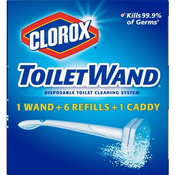 Sistema de limpieza desechable para inodoro Clorox ToiletWand, azul/blanco, paquete de 6 - CLO03191CT