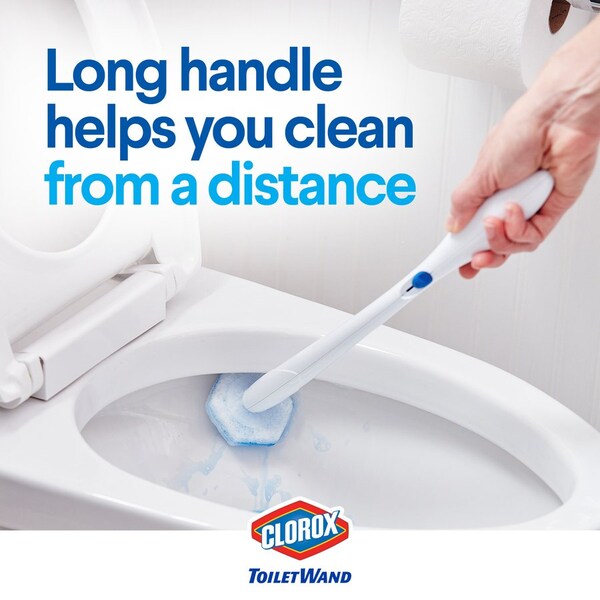 Sistema de limpieza desechable para inodoro Clorox ToiletWand, azul/blanco, paquete de 6 - CLO03191CT
