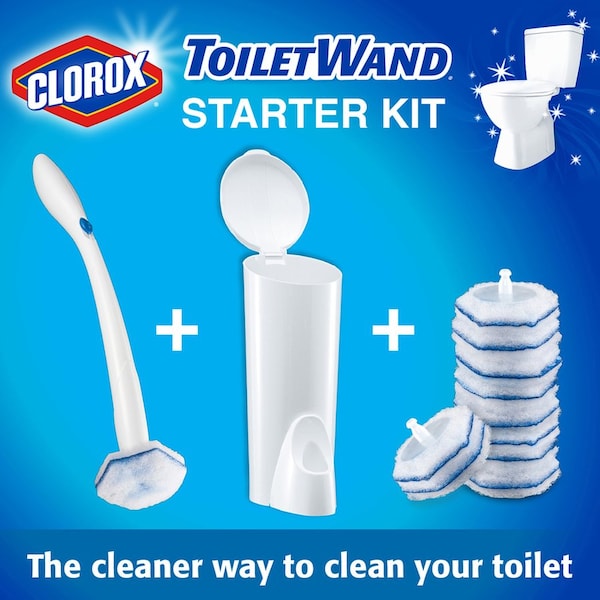 Sistema de limpieza desechable para inodoro Clorox ToiletWand, azul/blanco, paquete de 6 - CLO03191CT