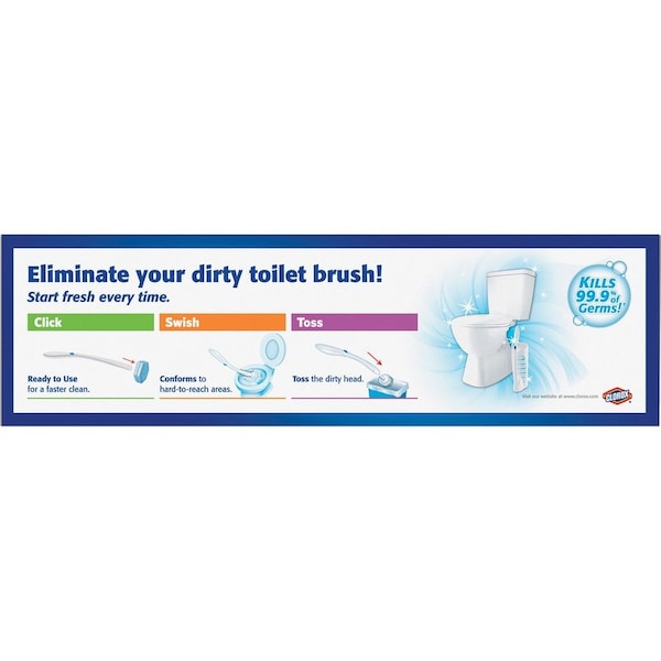 Sistema de limpieza desechable para inodoro Clorox ToiletWand, azul/blanco, paquete de 6 - CLO03191CT