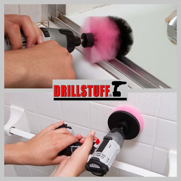 Suministros de limpieza Drillstuff - Cepillo para taladro - Limpiador de lechada - Limpiador de ducha - I-S-4O-QC-DS