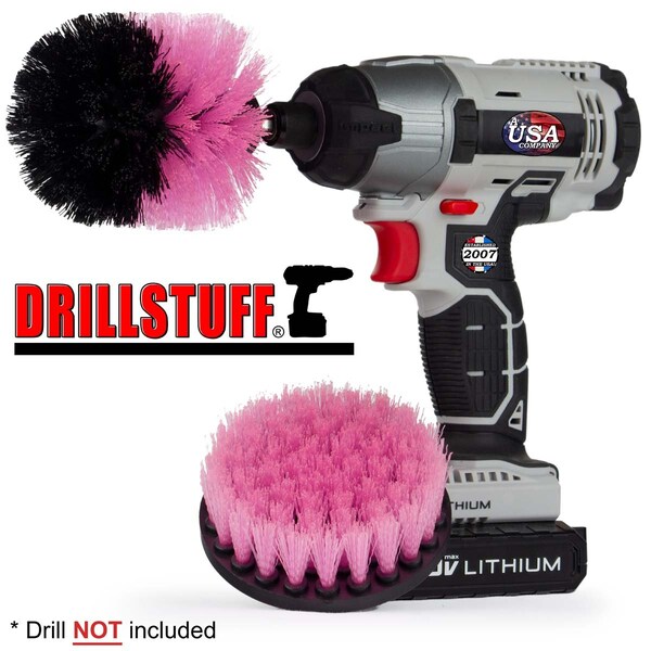 Suministros de limpieza Drillstuff - Cepillo para taladro - Limpiador de lechada - Limpiador de ducha - I-S-4O-QC-DS