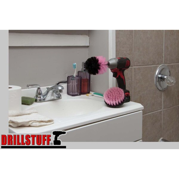 Suministros de limpieza Drillstuff - Cepillo para taladro - Limpiador de lechada - Limpiador de ducha - I-S-4O-QC-DS