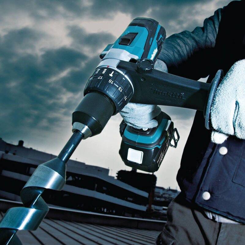 Kit Makita 18V LXT de taladro percutor inalámbrico de 1/2 pulgadas con baterías (4.0 Ah), cargador y bolsa - XPH03MB