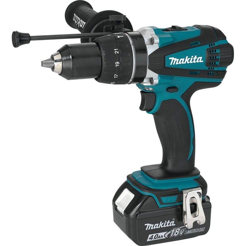 Kit Makita 18V LXT de taladro percutor inalámbrico de 1/2 pulgadas con baterías (4.0 Ah), cargador y bolsa - XPH03MB