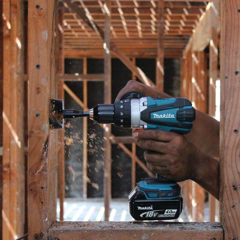 Kit Makita 18V LXT de taladro percutor inalámbrico de 1/2 pulgadas con baterías (4.0 Ah), cargador y bolsa - XPH03MB