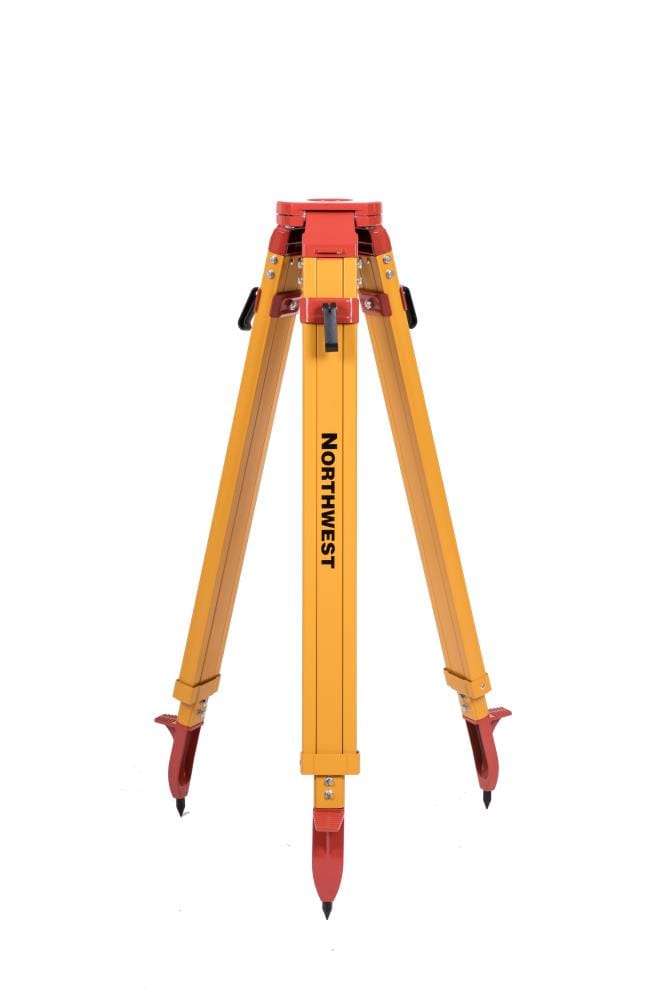 Trípode telescópico de aluminio NWi con patas recubiertas de polvo amarillo, altura ajustable de 38 a 62 pulgadas NAT93