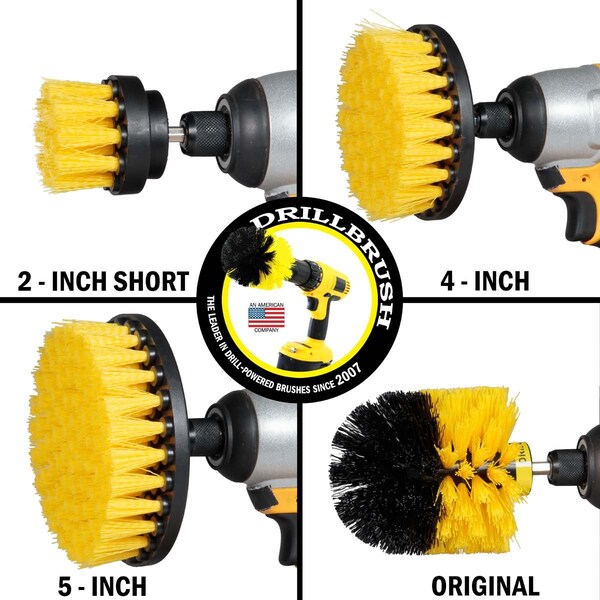 Cepillo de Perforación Power Scrubber de Useful Products 5 pulgadas de ancho 5 pulgadas de largo, amarillo - Y-S-542O-QC-DB