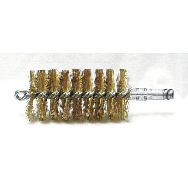 Cepillo de tubo Tough Guy, mango en forma de L no aplicable, cepillo de 4-1/2 pulgadas de largo, metal, 7 1/2 pulgadas de largo en total - 3EDJ5