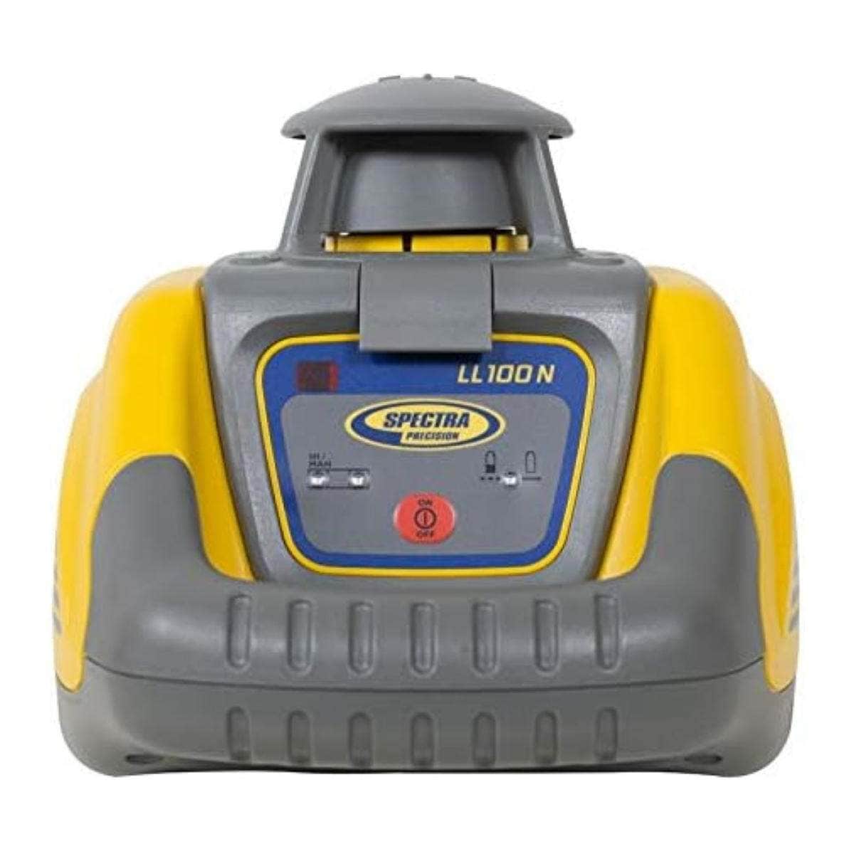 Nivel láser Spectra Precision LL100N con receptor HR320, abrazadera de varilla C59, baterías alcalinas y estuche amarillo LL100N-NC.