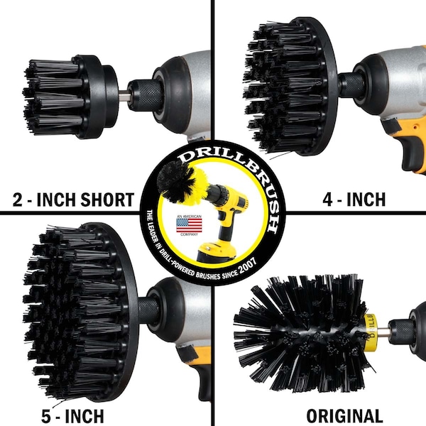 Cepillo Taladro Power Scrubber de Useful Products 5 pulgadas de ancho 7 pulgadas de largo, Negro - K-S-542O-QC-DB