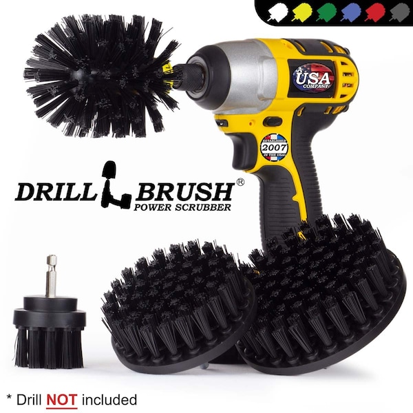Cepillo Taladro Power Scrubber de Useful Products 5 pulgadas de ancho 7 pulgadas de largo, Negro - K-S-542O-QC-DB