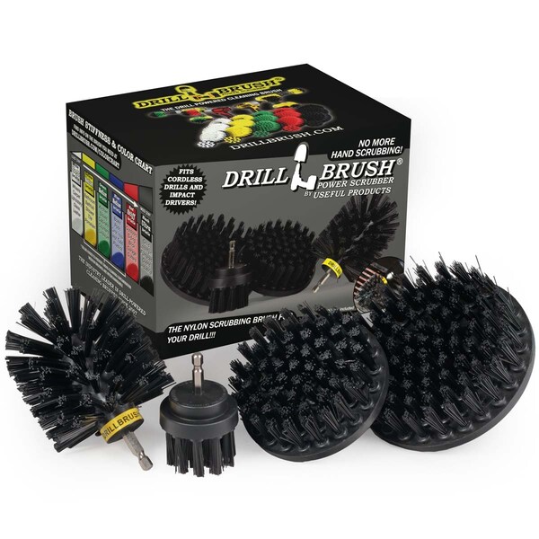 Cepillo Taladro Power Scrubber de Useful Products 5 pulgadas de ancho 7 pulgadas de largo, Negro - K-S-542O-QC-DB