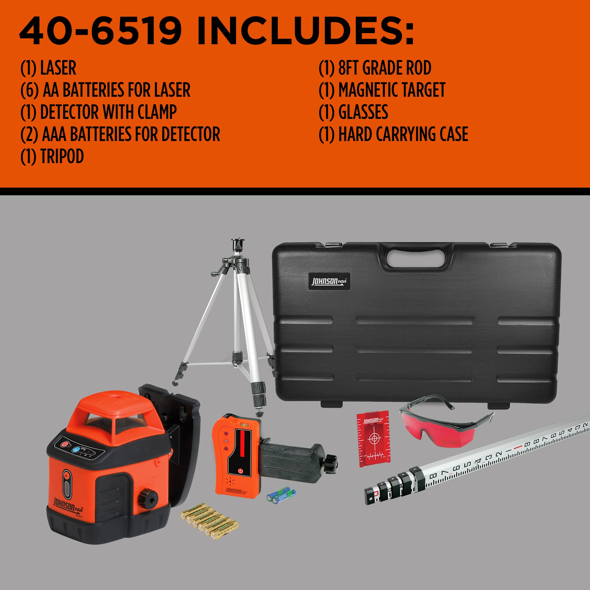 Nivel láser rotativo autonivelante Johnson Level 360 grados Rojo 800 pies 40-6519