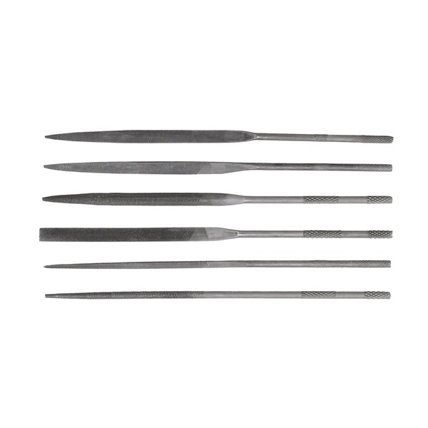 Excel Blades Assorted File Set Filing Tool Set Heavy Duty Cut #2 Steel 6pcs, 12pk - 55667
