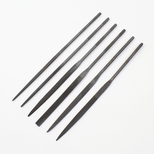 Excel Blades Assorted File Set Filing Tool Set Heavy Duty Cut #2 Steel 6pcs, 12pk - 55667