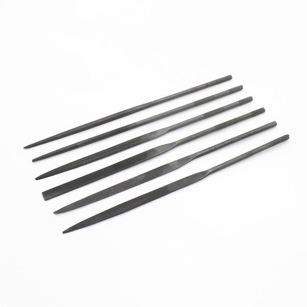 Excel Blades Assorted File Set Filing Tool Set Heavy Duty Cut #2 Steel 6pcs, 12pk - 55667