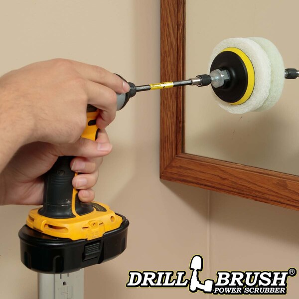 Conjunto de Pads de Potencia para Taladro - Cepillo para Taladro Drillbrush - Baño - Scrubber para Taladro - P4-6W-3V-5X-QC-DB