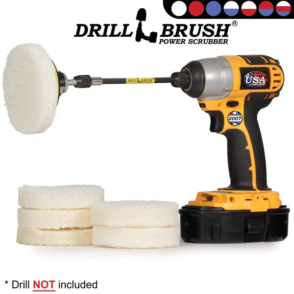Conjunto de Pads de Potencia para Taladro - Cepillo para Taladro Drillbrush - Baño - Scrubber para Taladro - P4-6W-3V-5X-QC-DB