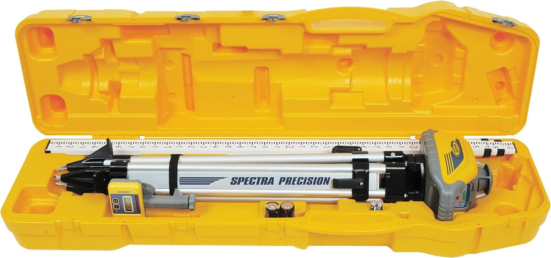 Nivel Láser Spectra Precision LL100N-1 con Receptor HR320 y Abrazadera, Varilla de Grado 15 (Décimas) Trípode y Estuche de Sistema Amarillo LL100N1-NC