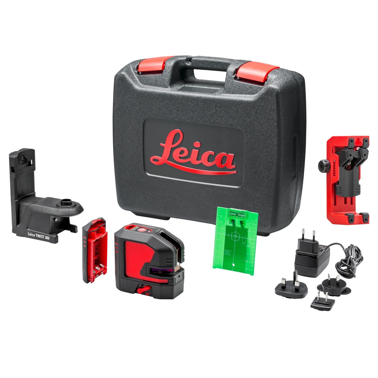 Nivel láser Leica Geosystems de línea cruzada/nivel de plomada verde autonivelante de 115 pies L2P5G