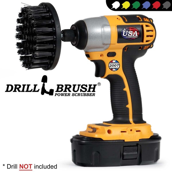 Accesorios para Parrilla Drillbrush - Cepillo para parrilla - Removedor de óxido - Cepillo para Parrilla - Parrilla de Gas - 4IN-S-K-QC-DB